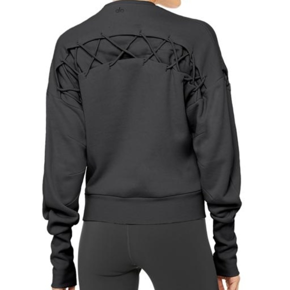 ALO Hook-up Lattice Long Sleeve Pullover Sweater L - Picture 2 of 8